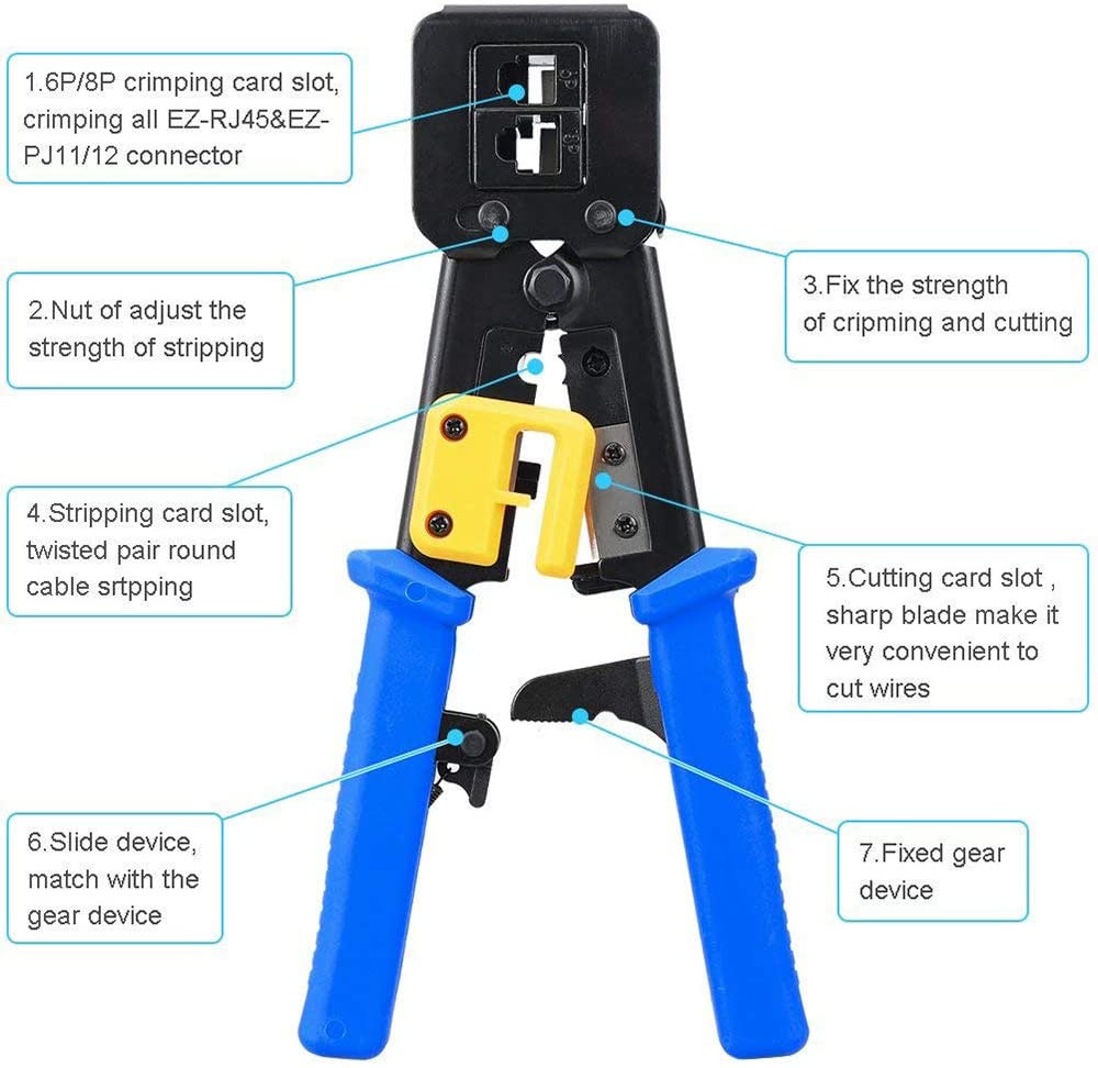 Zoerax RJ45 Crimper Voor Doorw - Wire Stripper Cutter recensie en prijs