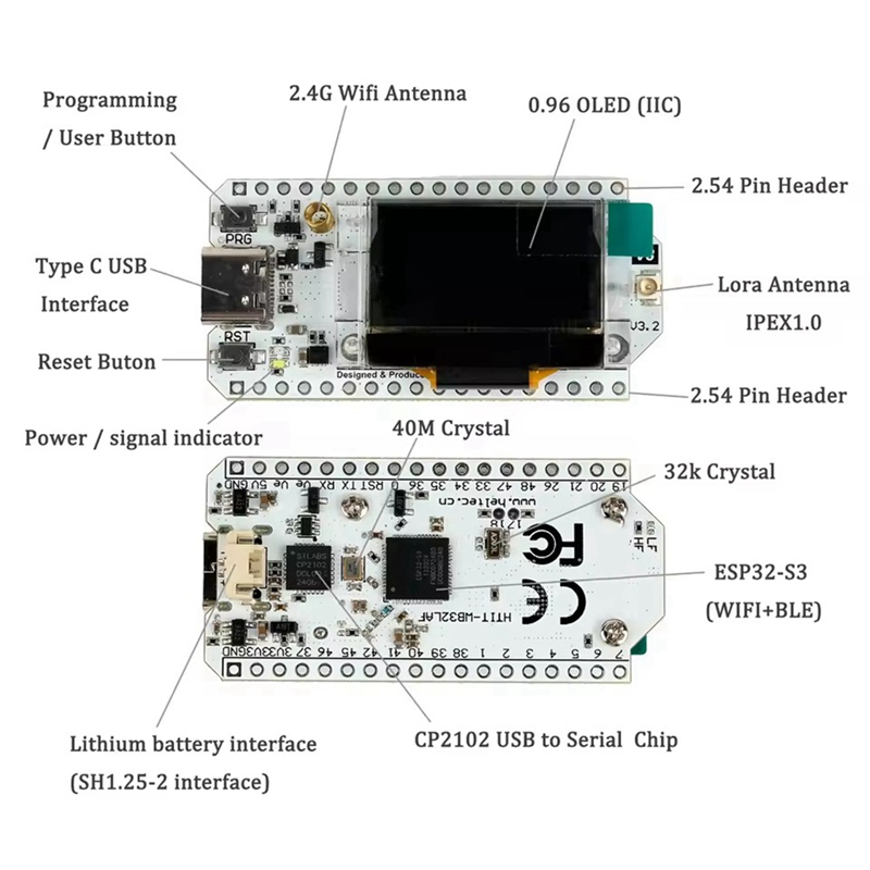 Heltec LoRa32 V3 863-928MHz ES - Esp32 Wifi Bluetooth recensie en prijs